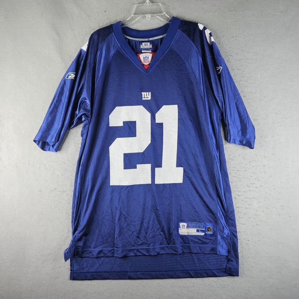 Reebok New York Giants Tiki Barber 21 NFL Football Jersey Mens Large Blue 7009A